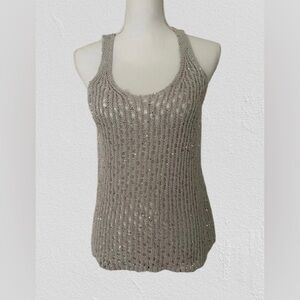 Eileen Fisher Gray Knit Sleeveless Tank Top, XS